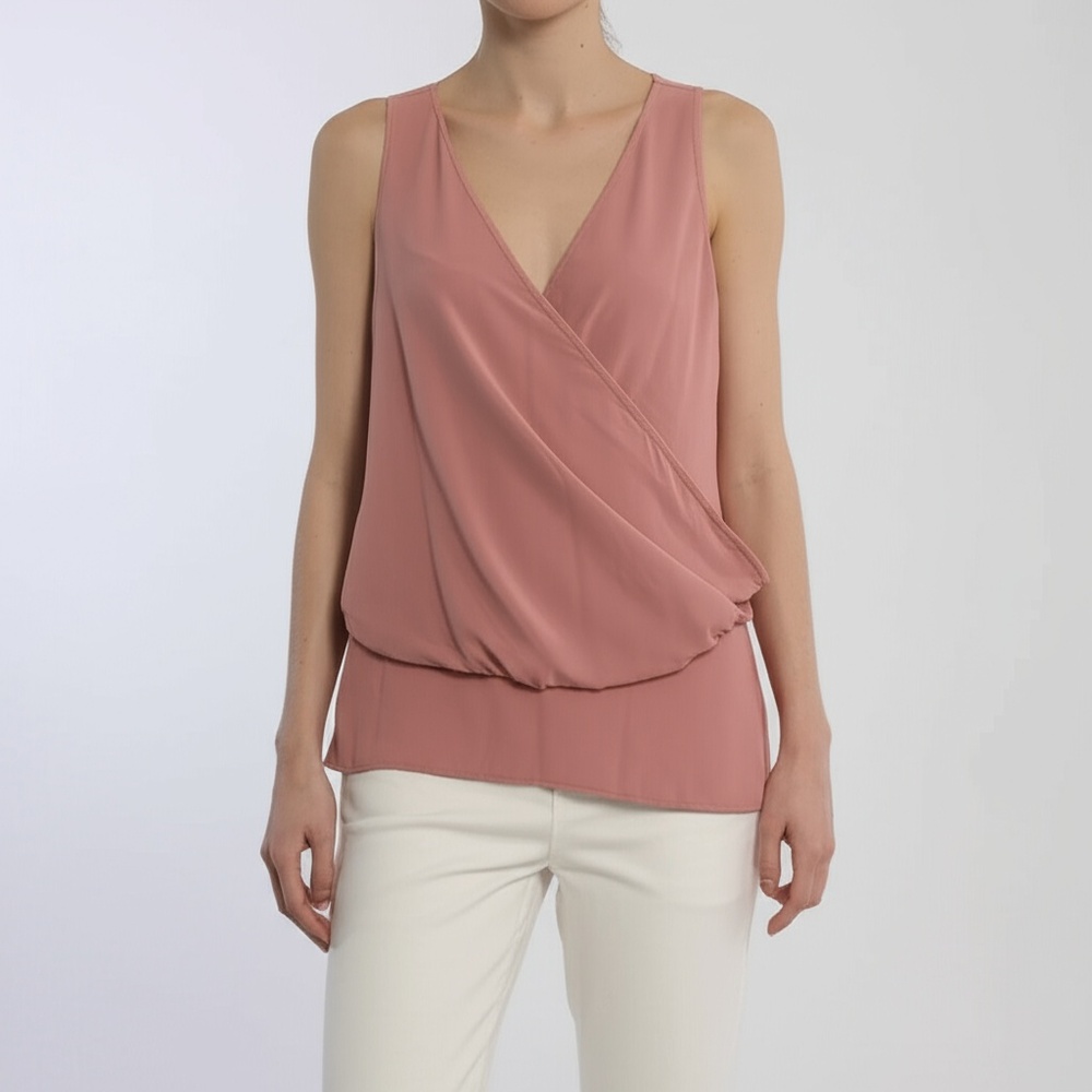 Olive And Oak Womens Peach Pit Wrap Tank Top Sleeveless Flowy Bohemian Chic